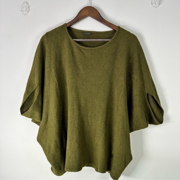 COCO+CARMEN Dolman Sweater in Olive Green One Size Oversized Fitted 3/4 Sleeve - Picture 3 of 5